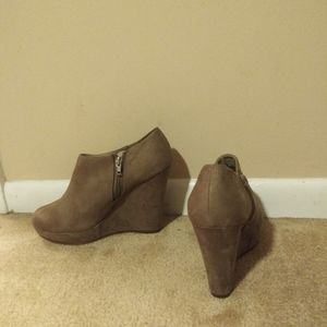 Nude Suede Wedges